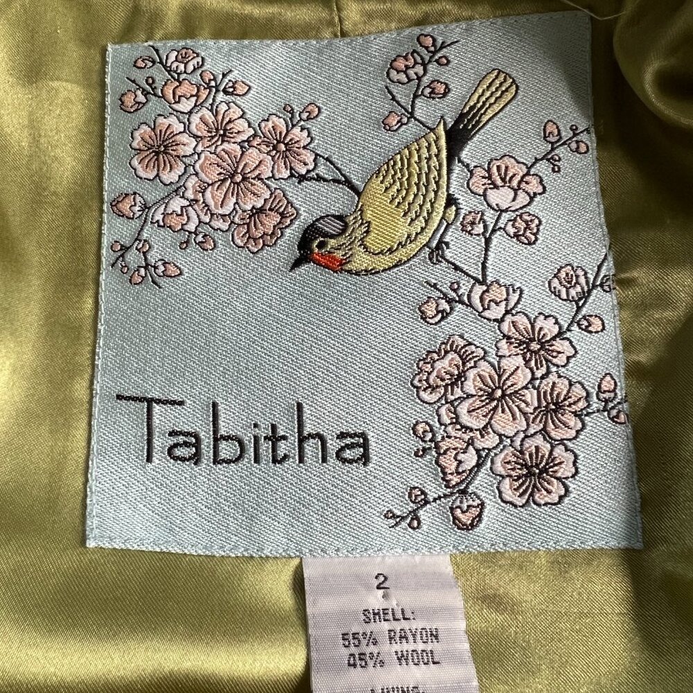 Anthropologie Tabitha Wool Blend Chartreuse‎ Cropped Ruffle Blazer Size S Chic - Picture 6 of 6